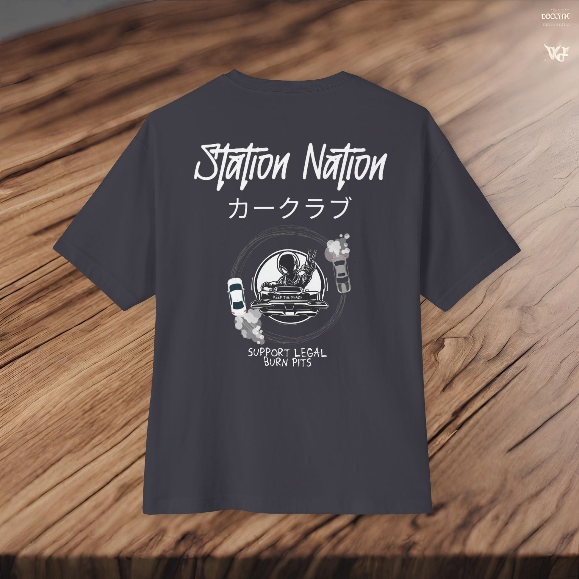 Station Nation-Premium, Ultra Soft Unisex Oversized Boxy Tee Printify by The Night Shift Automotive Apparel
