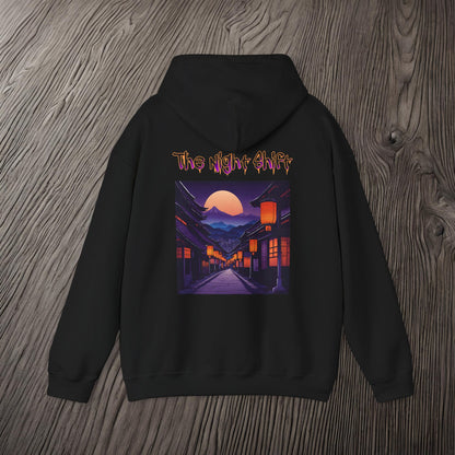 Moonlit Japanese Traditional Village-Ultra Soft, Premium Hoodie Printify by The Night Shift Automotive Apparel