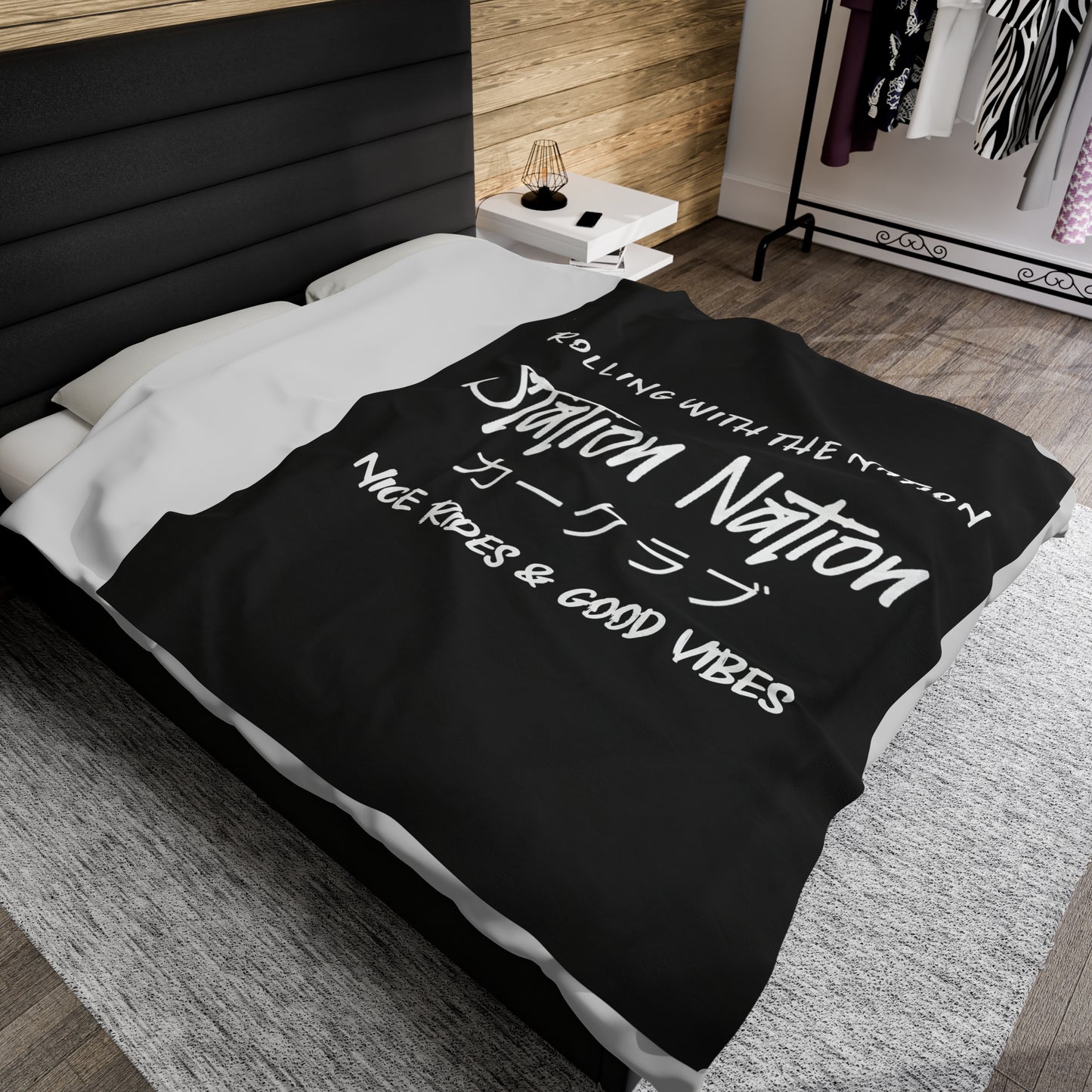 Station Nation-Velveteen Plush Blanket 60" × 80" Printify by The Night Shift Automotive Apparel