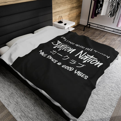 Station Nation-Velveteen Plush Blanket 60" × 80" Printify by The Night Shift Automotive Apparel