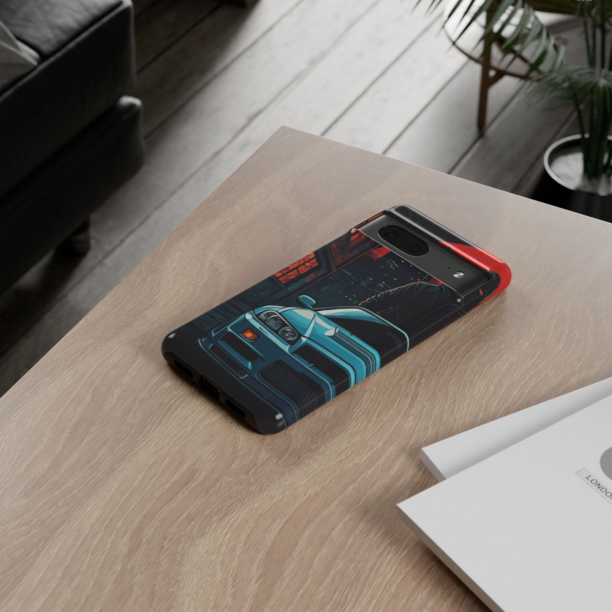 Nissan Skyline R34 Street Life-Dual Layer Ultra Tough Phone Case Google Pixel 7 Glossy Printify by The Night Shift Automotive Apparel