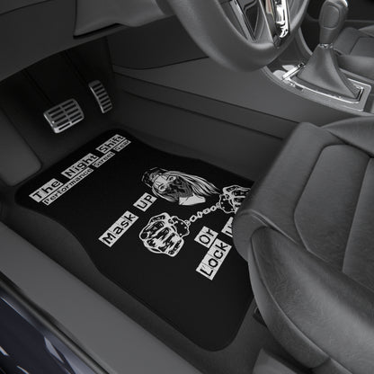 Mask Up Or Lock Up-Premium, High Quality Car Floor Mats (Set of 4) Printify by The Night Shift Automotive Apparel