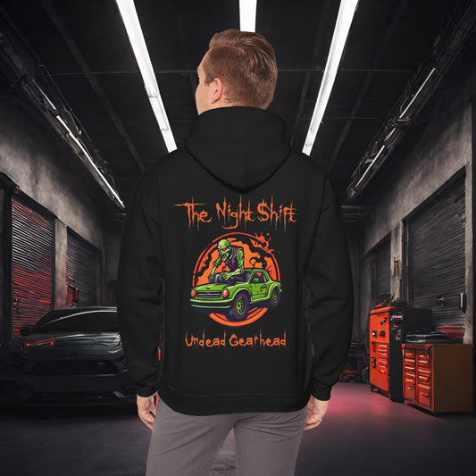 Undead Gearhead Zombie-Ultra Soft, Premium Hoodie Black Printify by The Night Shift Automotive Apparel