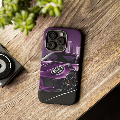 Porsche 911 GT3 RS-Dual Layer Ultra Tough Phone Case iPhone 15 Pro Matte Printify by The Night Shift Automotive Apparel