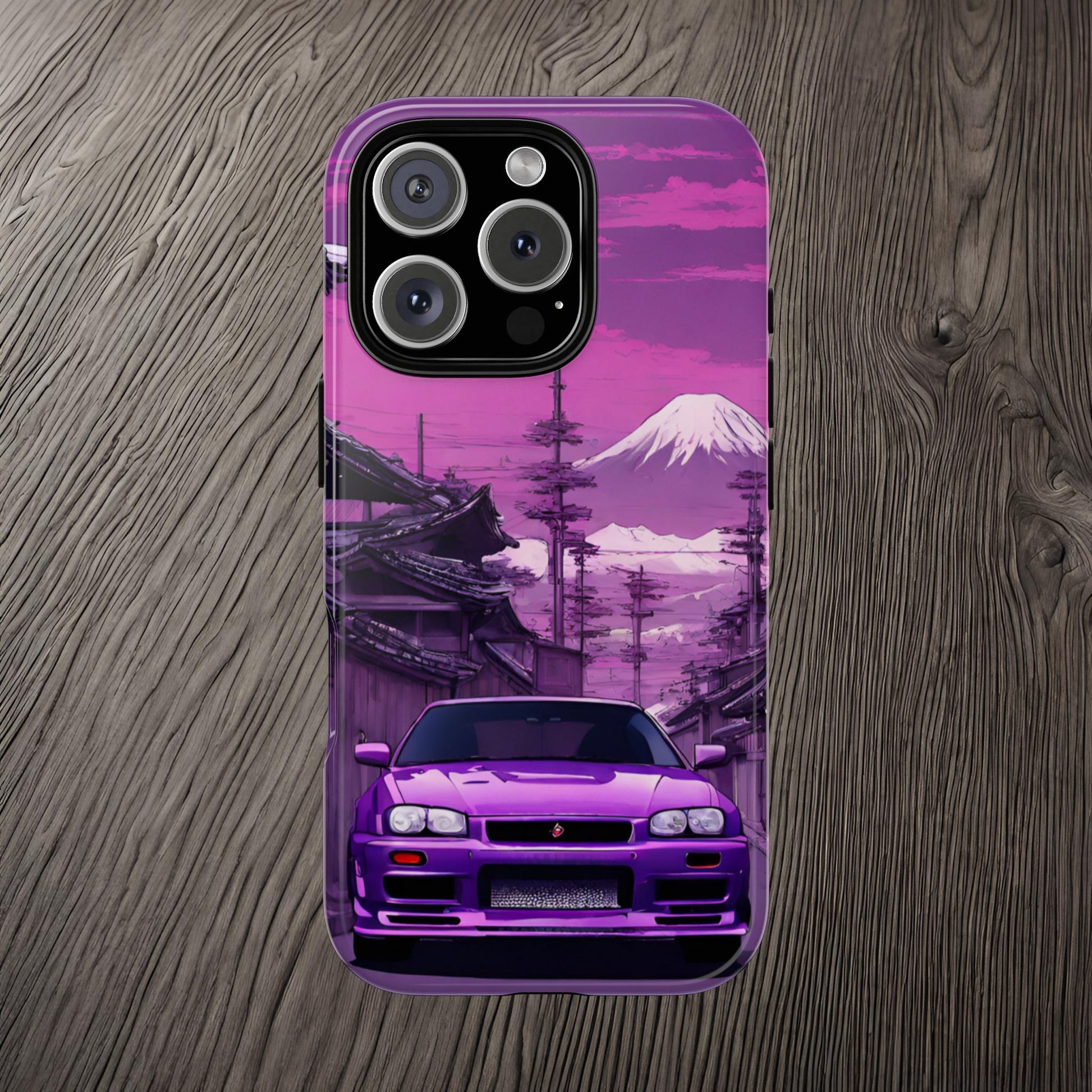 Nissan Skyline R34 Mt Fuji-Dual Layer Ultra Tough Phone Case Printify by The Night Shift Automotive Apparel