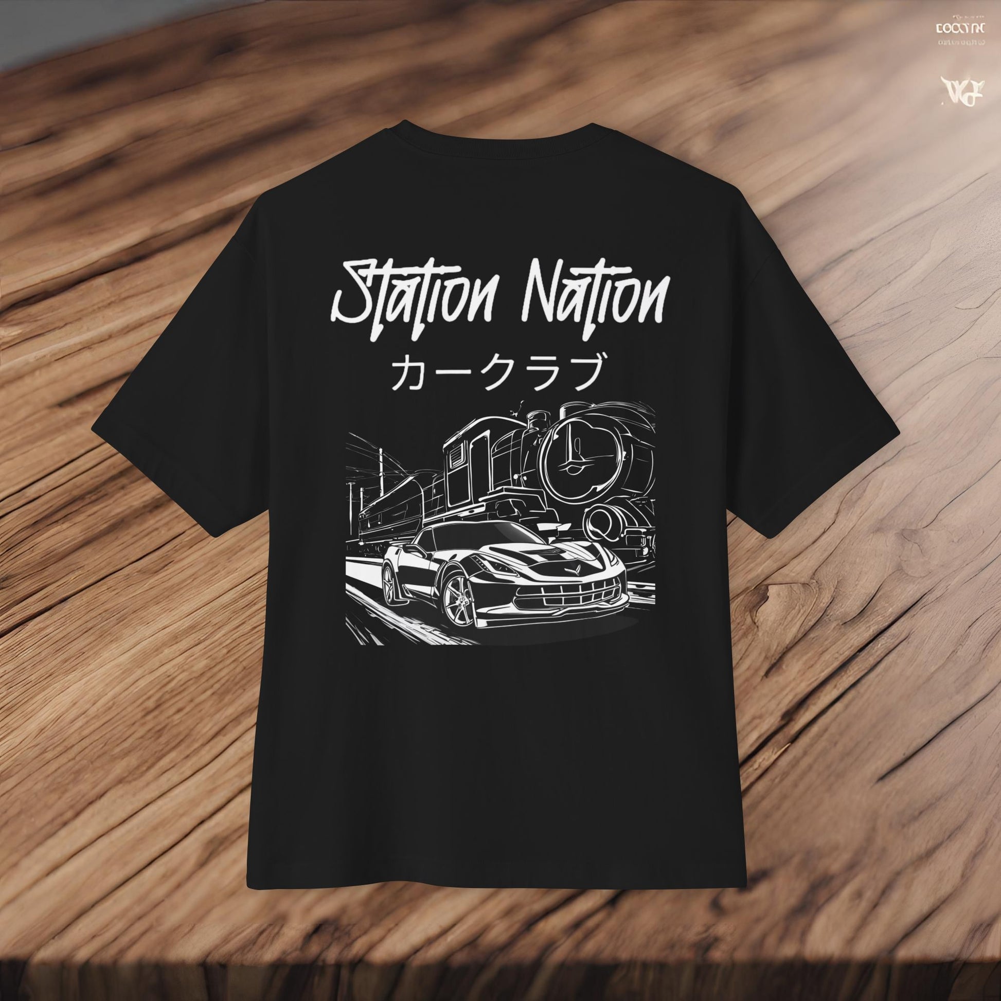 Station Nation-Premium, Ultra Soft Unisex Oversized Boxy Tee Printify by The Night Shift Automotive Apparel