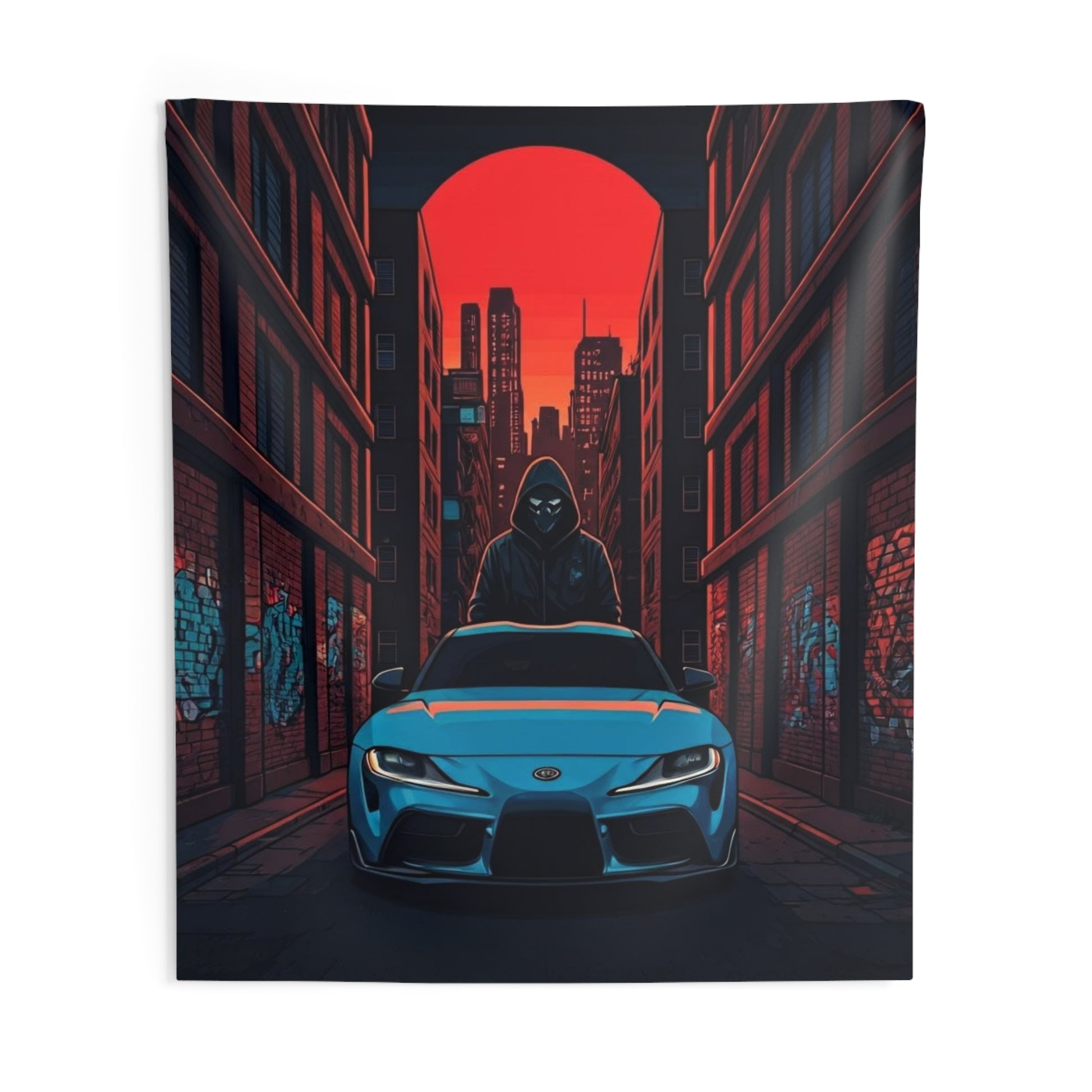 MK-V Toyota Supra Indoor Wall Tapestries - Shop Banner 88" × 104" Printify by The Night Shift Automotive Apparel