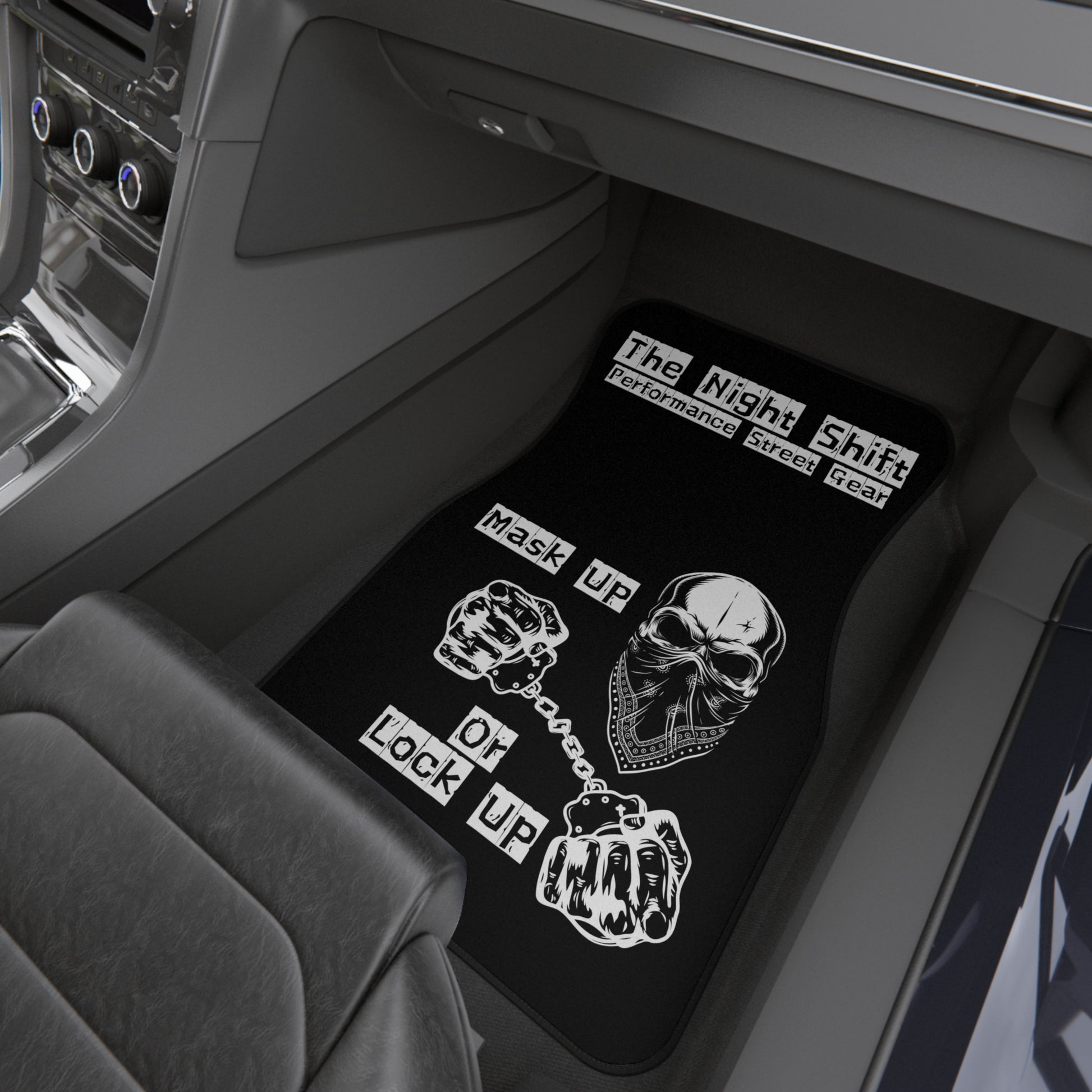 Mask Up Or Lock Up-Premium, High Quality Car Floor Mats (Set of 4) Set of 4 Printify by The Night Shift Automotive Apparel