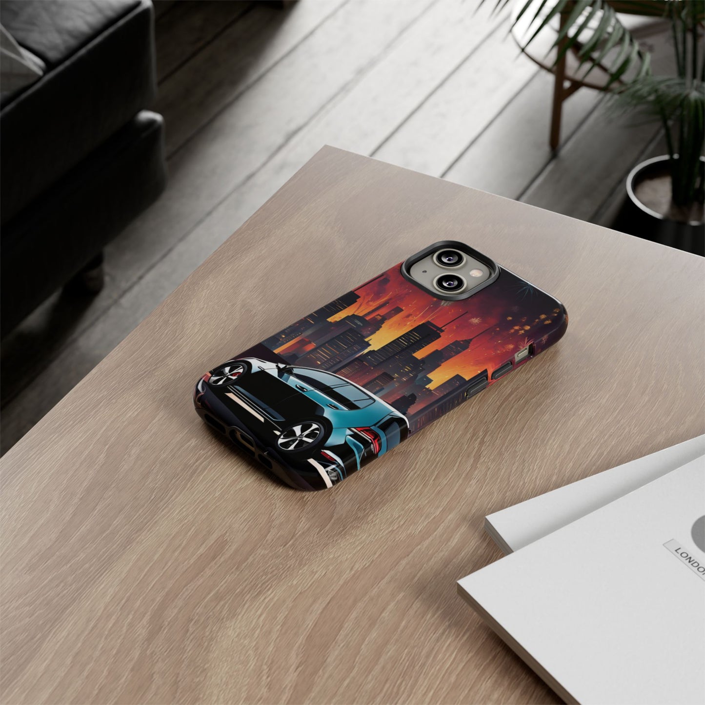 Volkswagon Golf GTI Fireworks-Dual Layer Ultra Tough Phone Case iPhone 14 Glossy Printify by The Night Shift Automotive Apparel