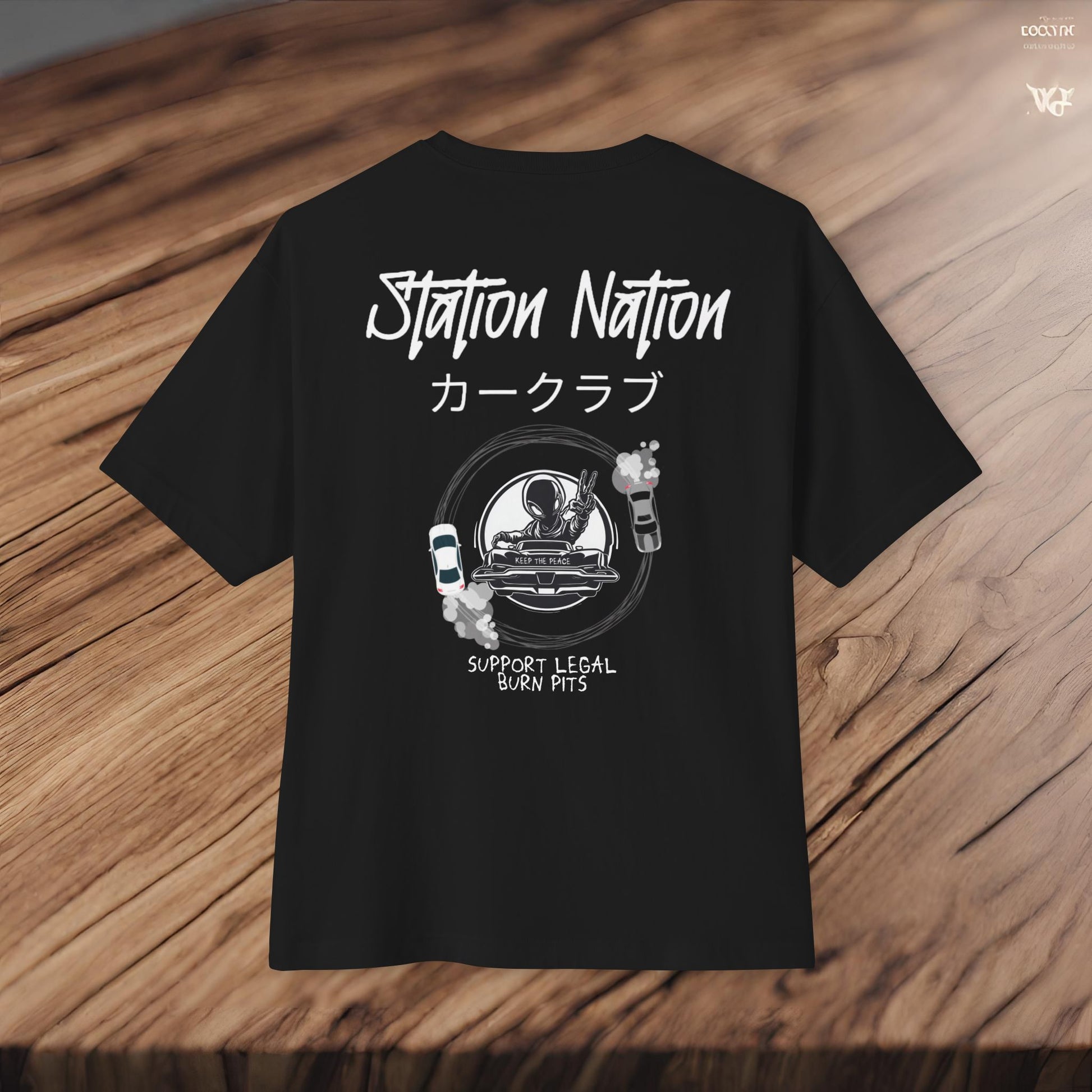 Station Nation-Premium, Ultra Soft Unisex Oversized Boxy Tee Printify by The Night Shift Automotive Apparel