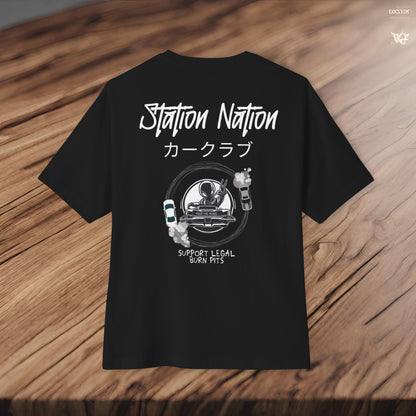 Station Nation-Premium, Ultra Soft Unisex Oversized Boxy Tee Printify by The Night Shift Automotive Apparel