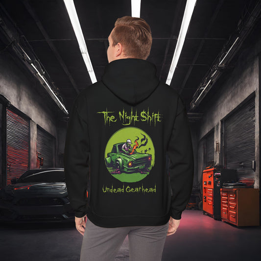 Undead Gearhead Zombie-Ultra Soft, Premium Hoodie Black Printify by The Night Shift Automotive Apparel