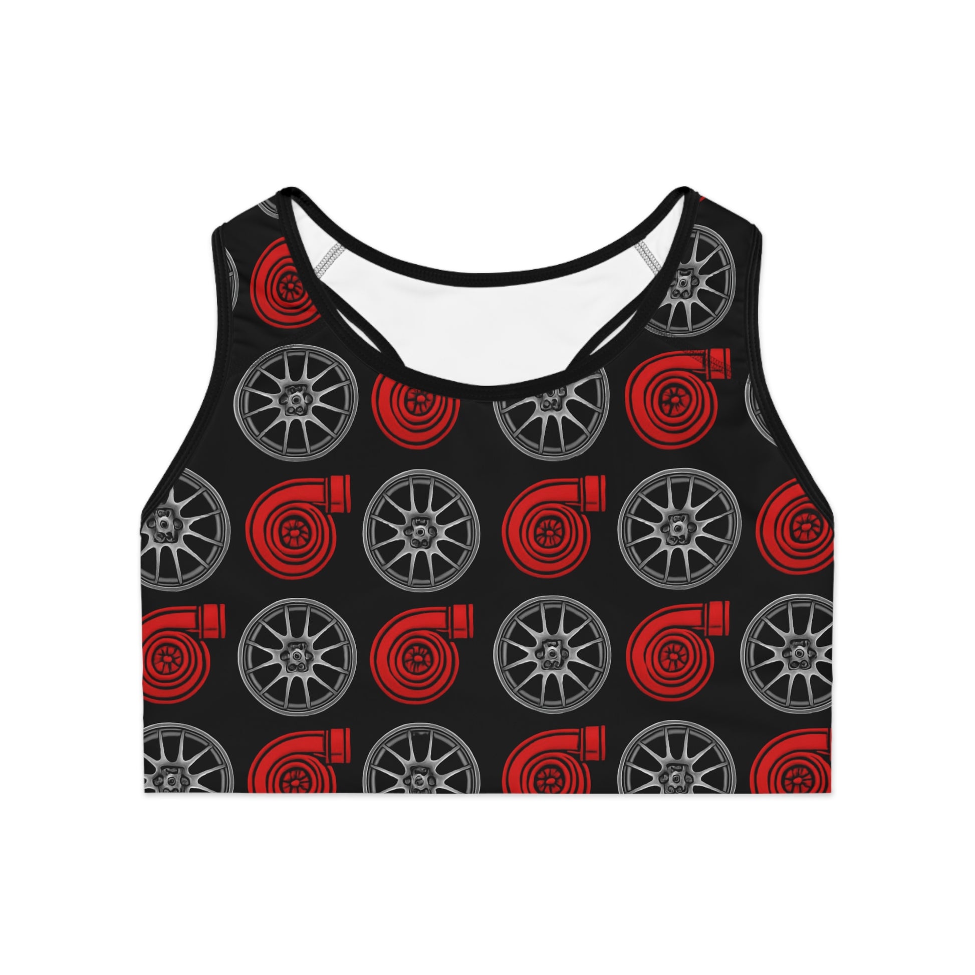 Women's Sports Bra Printify by The Night Shift Automotive Apparel
