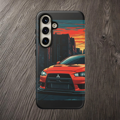 Mitsubishi Evo X Street Life-Dual Layer Ultra Tough Phone Case Samsung Galaxy S24 Matte Printify by The Night Shift Automotive Apparel