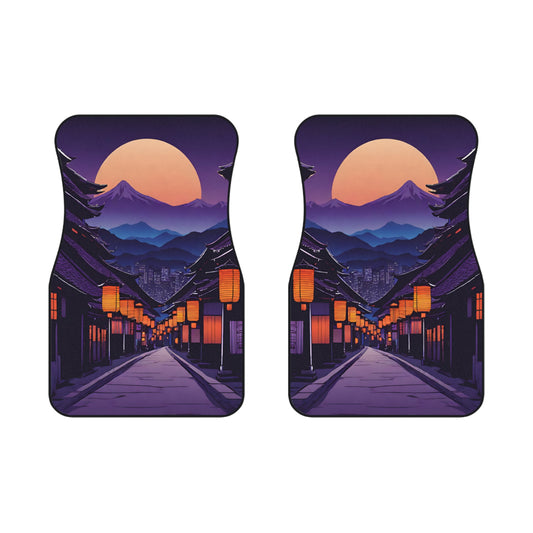 Lamplight Japanese Traditional Village-Premium, High Quality Car Floor Mats (Set of 2 Front Floor Mats) 2x Front mats Printify by The Night Shift Automotive Apparel