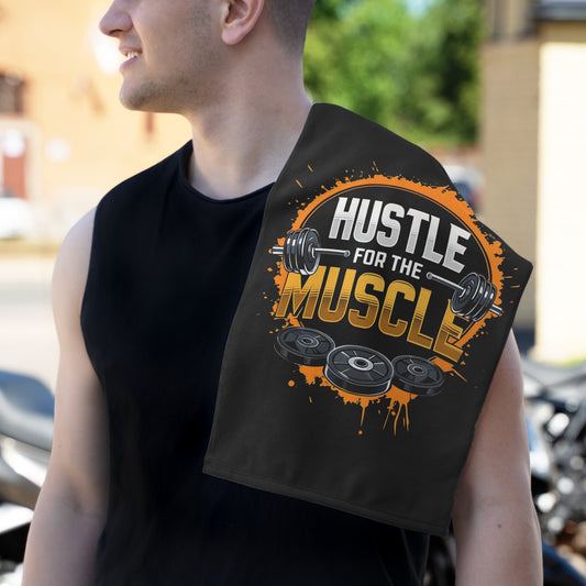 Hustle For The Muscle-Gym Towel( 11x18) White 11" × 18" Printify by The Night Shift Automotive Apparel
