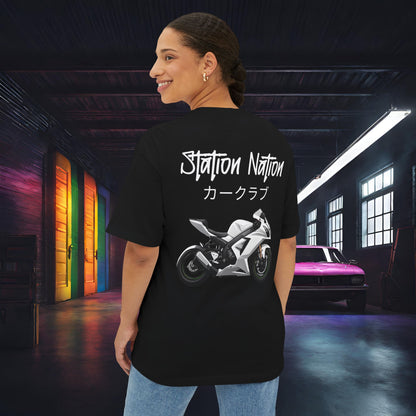 Station Nation-Premium, Ultra Soft Unisex Oversized Boxy Tee Printify by The Night Shift Automotive Apparel