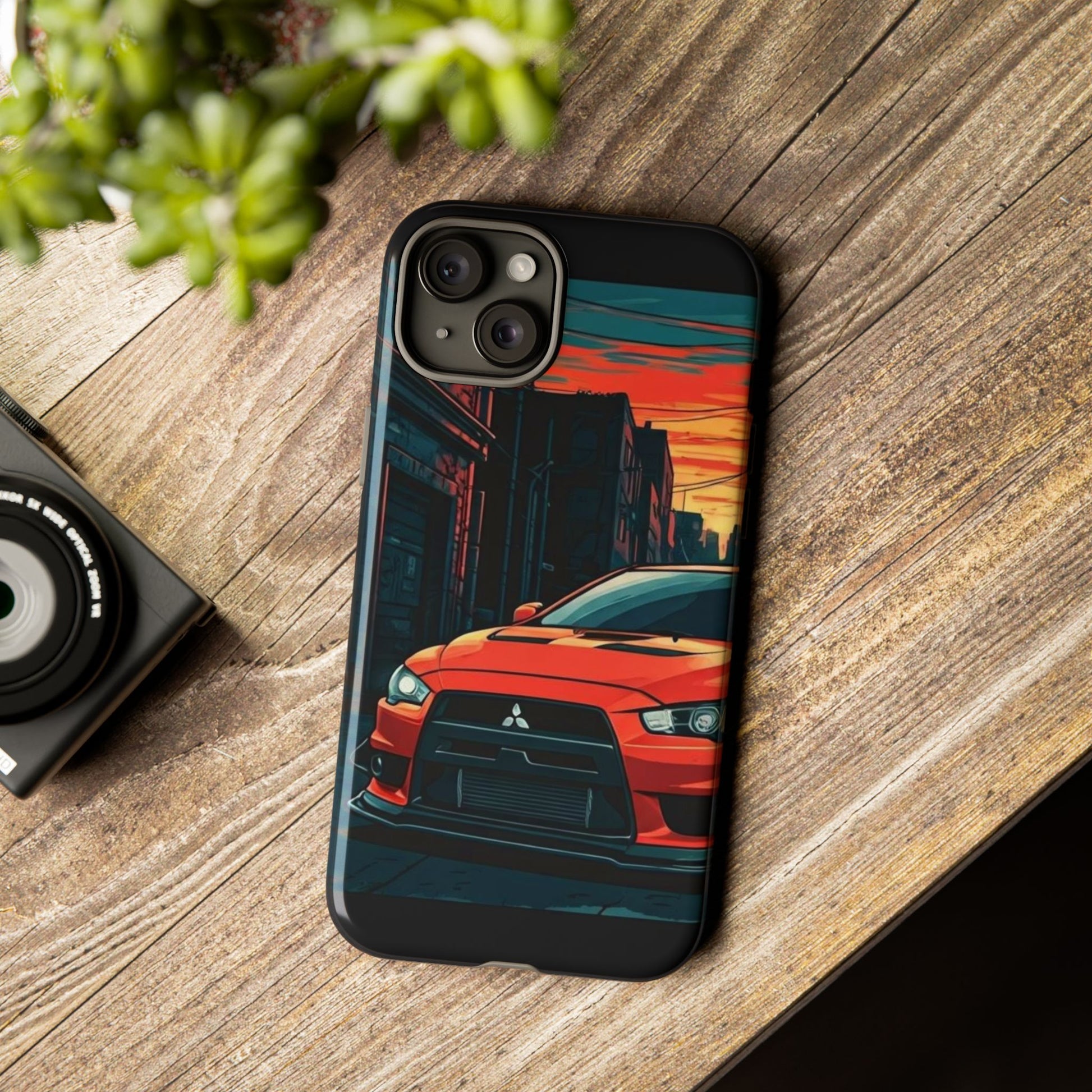 Mitsubishi Evo X Street Life-Dual Layer Ultra Tough Phone Case iPhone 15 Plus Glossy Printify by The Night Shift Automotive Apparel