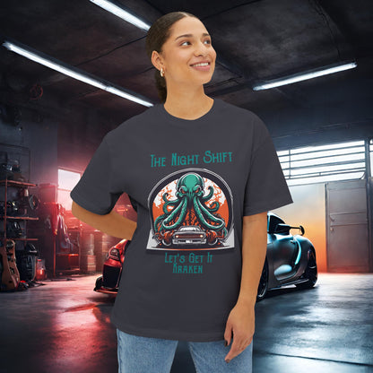 Lets Get Kraken-Premium, Ultra Soft Unisex Oversized Boxy Tee Printify by The Night Shift Automotive Apparel