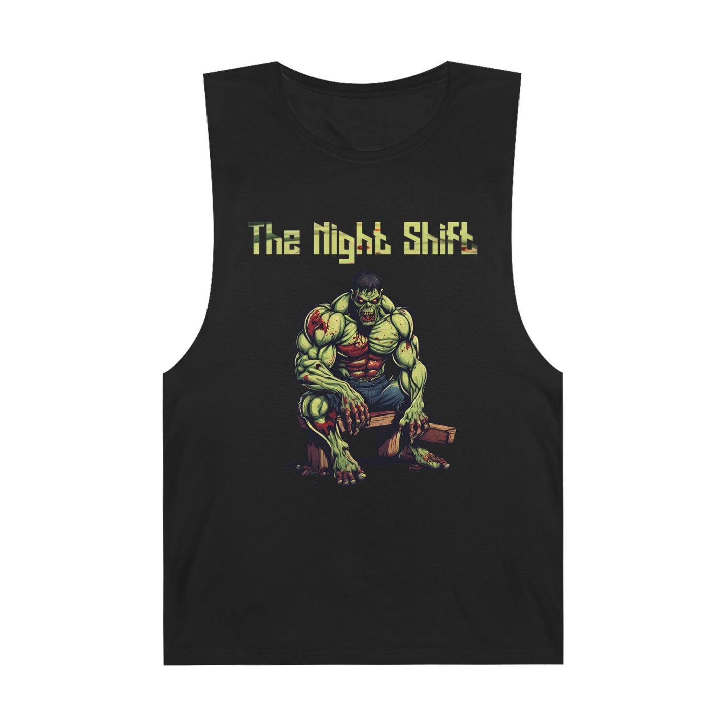 Zombie Body Builder - Premium Unisex Barnard Tank Top Black Printify by The Night Shift Automotive Apparel