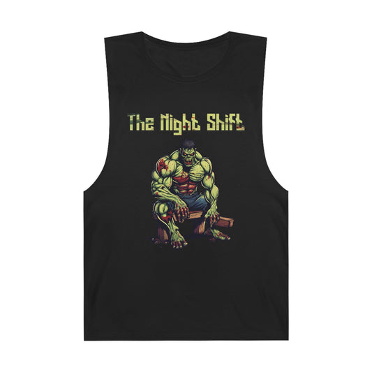 Zombie Body Builder - Premium Unisex Barnard Tank Top Black Printify by The Night Shift Automotive Apparel