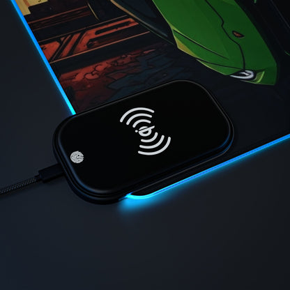 Lamborghini Huracan Street Life-LED Gaming Mouse Pad with Wireless Charging Printify by The Night Shift Automotive Apparel