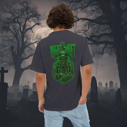 Night Walker Zombie-Premium, Ultra Soft Unisex Oversized Boxy Tee Dark Grey Printify by The Night Shift Automotive Apparel