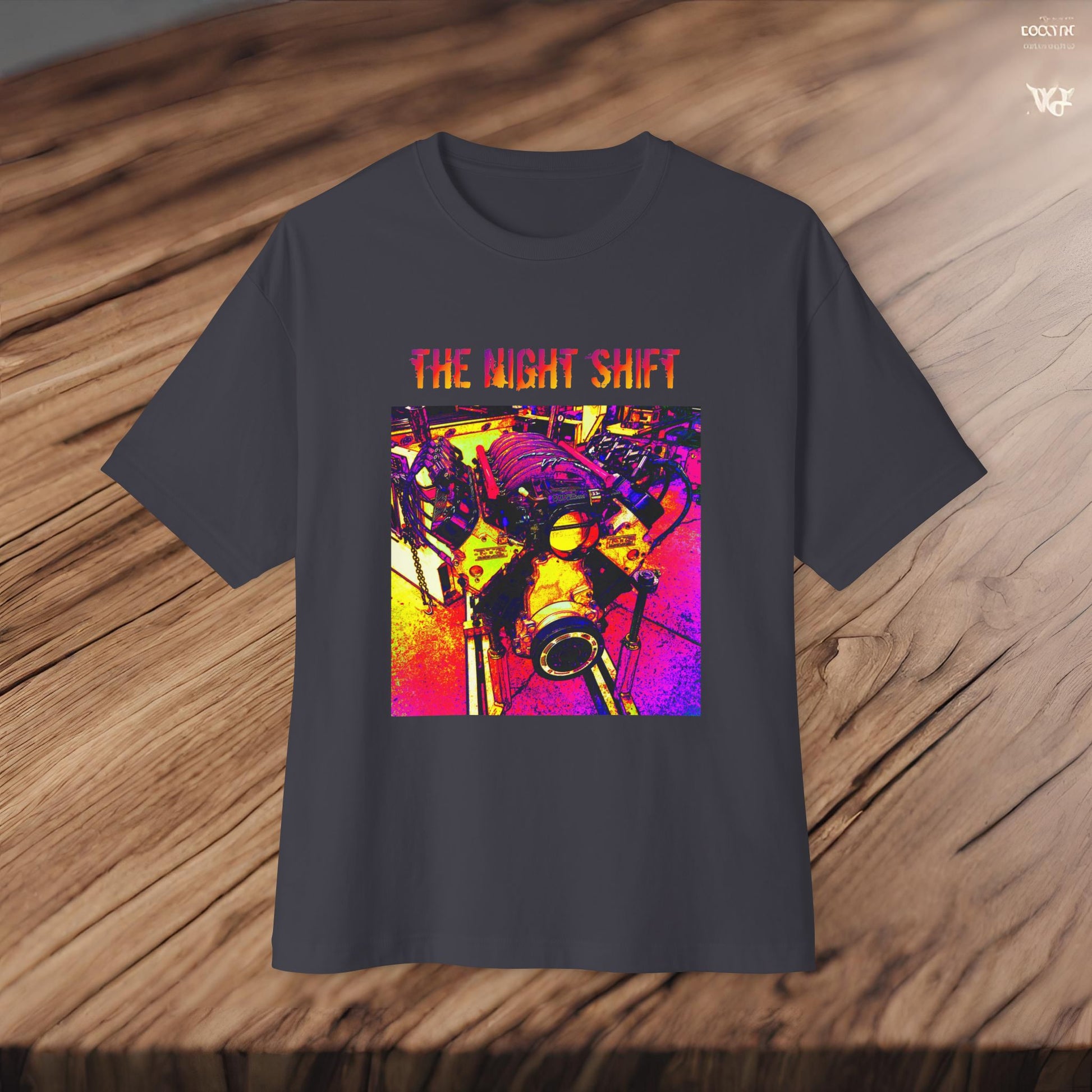LS-X Synthwave-Premium, Ultra Soft Unisex Oversized Boxy Tee Printify by The Night Shift Automotive Apparel