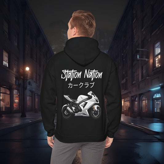 Station Nation-Ultra Soft, Premium Hoodie Black Printify by The Night Shift Automotive Apparel