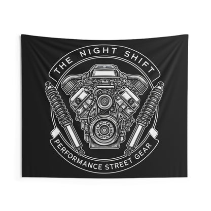 The Night Shift Indoor Wall Tapestries - Shop Banner 60" × 50" Printify by The Night Shift Automotive Apparel