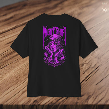 The Night Shift Demonic Piston Princess-Premium, Ultra Soft Unisex Oversized Boxy Tee Printify by The Night Shift Automotive Apparel