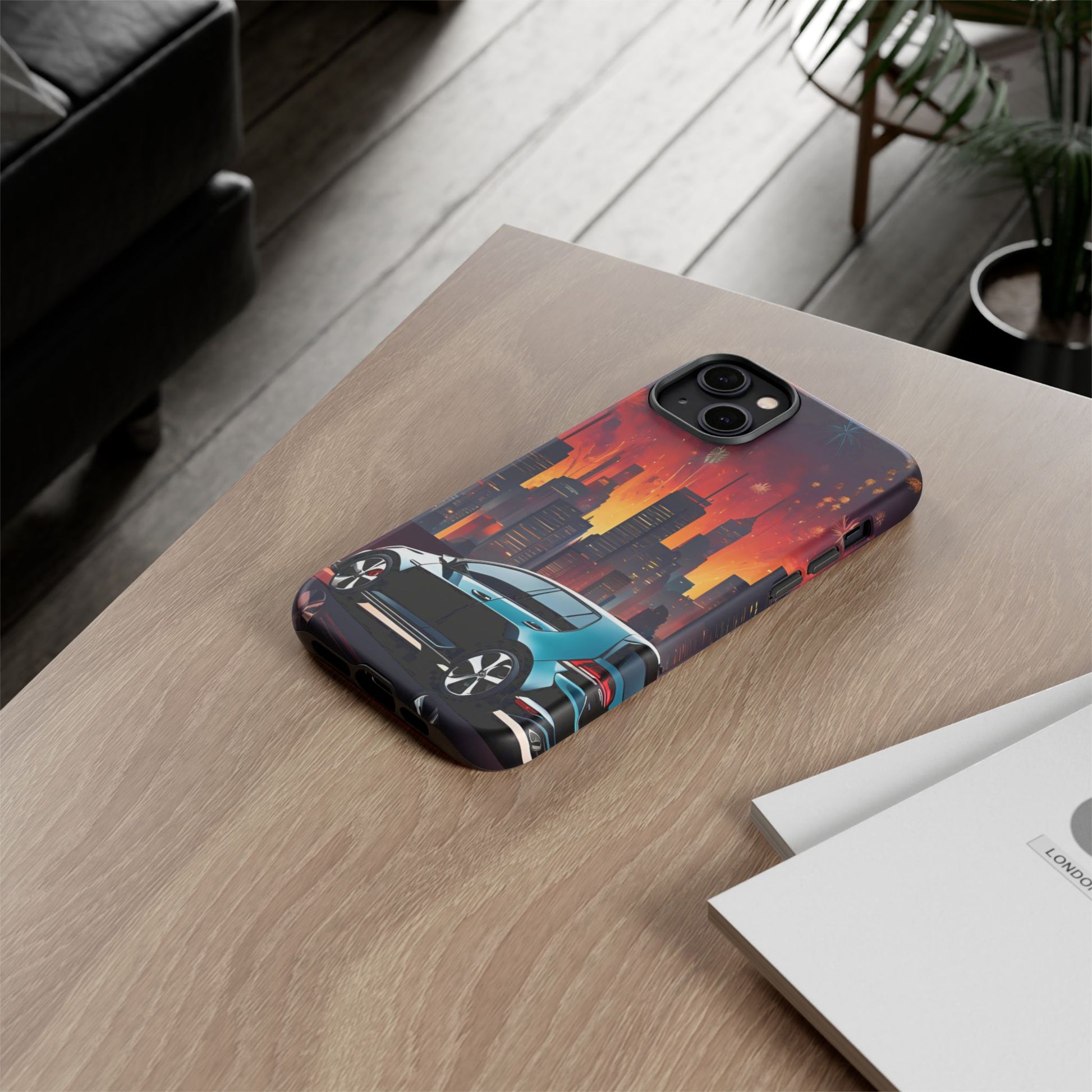 Volkswagon Golf GTI Fireworks-Dual Layer Ultra Tough Phone Case iPhone 14 Plus Matte Printify by The Night Shift Automotive Apparel