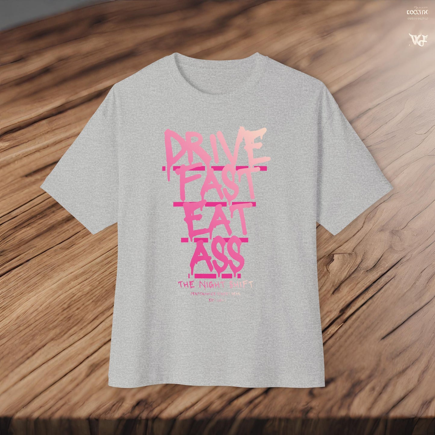 Drive Fast, Eat Ass-Premium, Ultra Soft Unisex Oversized Boxy Tee Printify by The Night Shift Automotive Apparel