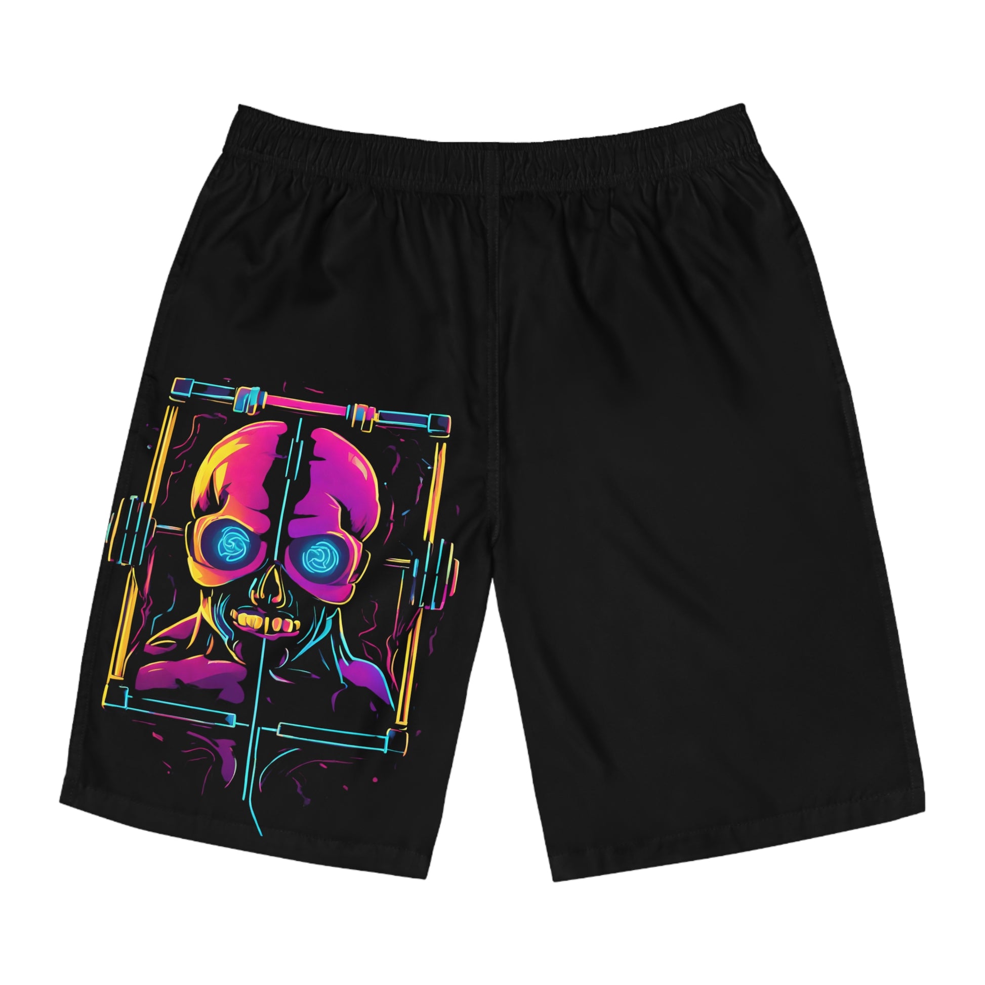 Dopamine Fiend - Men's Relaxed Fit Board Shorts Printify by The Night Shift Automotive Apparel