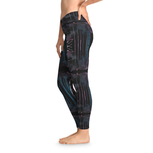 Stretchy Leggings Seam thread color automatically matched to design Printify by The Night Shift Automotive Apparel