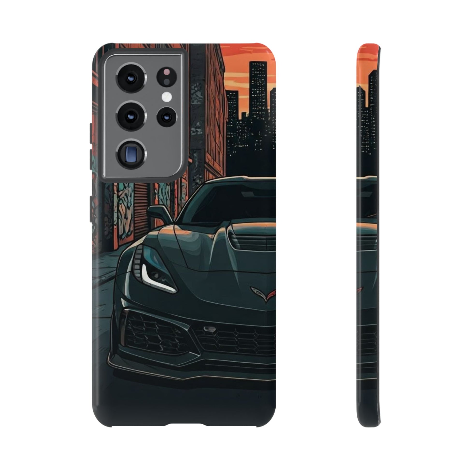 Chevy Corvette C7 Street Life-Dual Layer Ultra Tough Phone Case Samsung Galaxy S21 Ultra Glossy Printify by The Night Shift Automotive Apparel