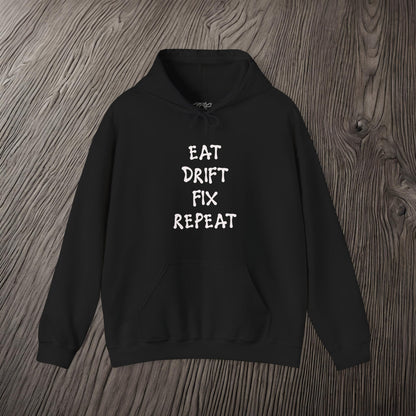 Eat, Drift, Fix, Repeat. I'll Sleep When I'm Dead-Premium, Ultra Soft Unisex Hoodie Printify by The Night Shift Automotive Apparel