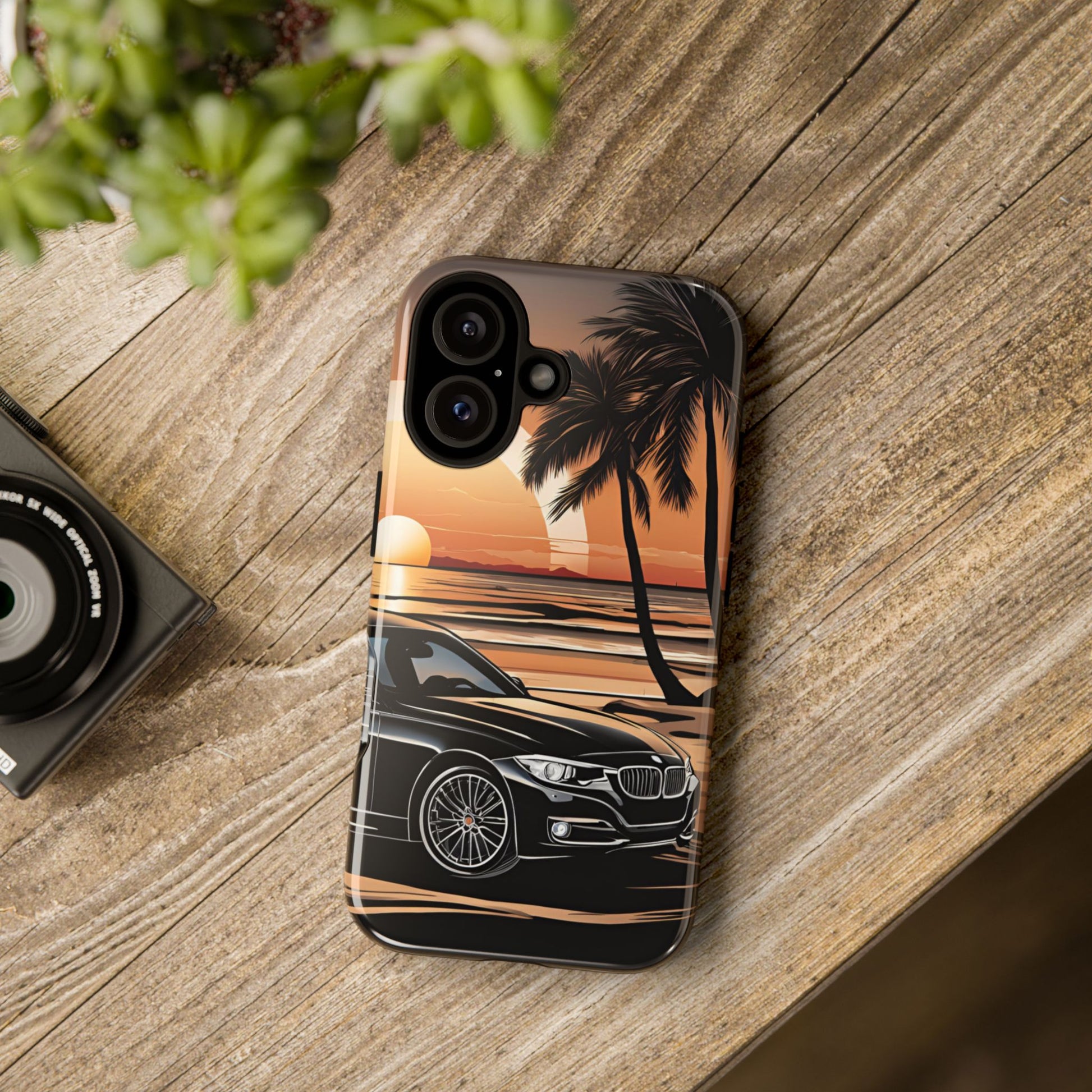 BMW Sunset On The Beach-Dual Layer Ultra Tough Phone Case iPhone 16 Glossy Printify by The Night Shift Automotive Apparel
