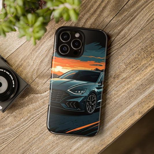 Hyundai Sonata-Sunset Drive-Dual Layer Ultra Tough Phone Case iPhone 16 Pro Max Glossy Printify by The Night Shift Automotive Apparel