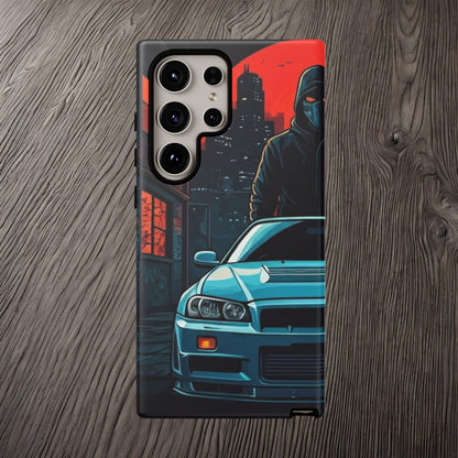 Nissan Skyline R34 Street Life-Dual Layer Ultra Tough Phone Case Samsung Galaxy S24 Ultra Matte Printify by The Night Shift Automotive Apparel