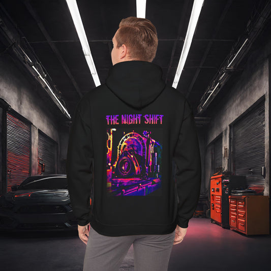 13B-REW Synthwave-Premium, Ultra Soft Unisex Hoodie Black Printify by The Night Shift Automotive Apparel