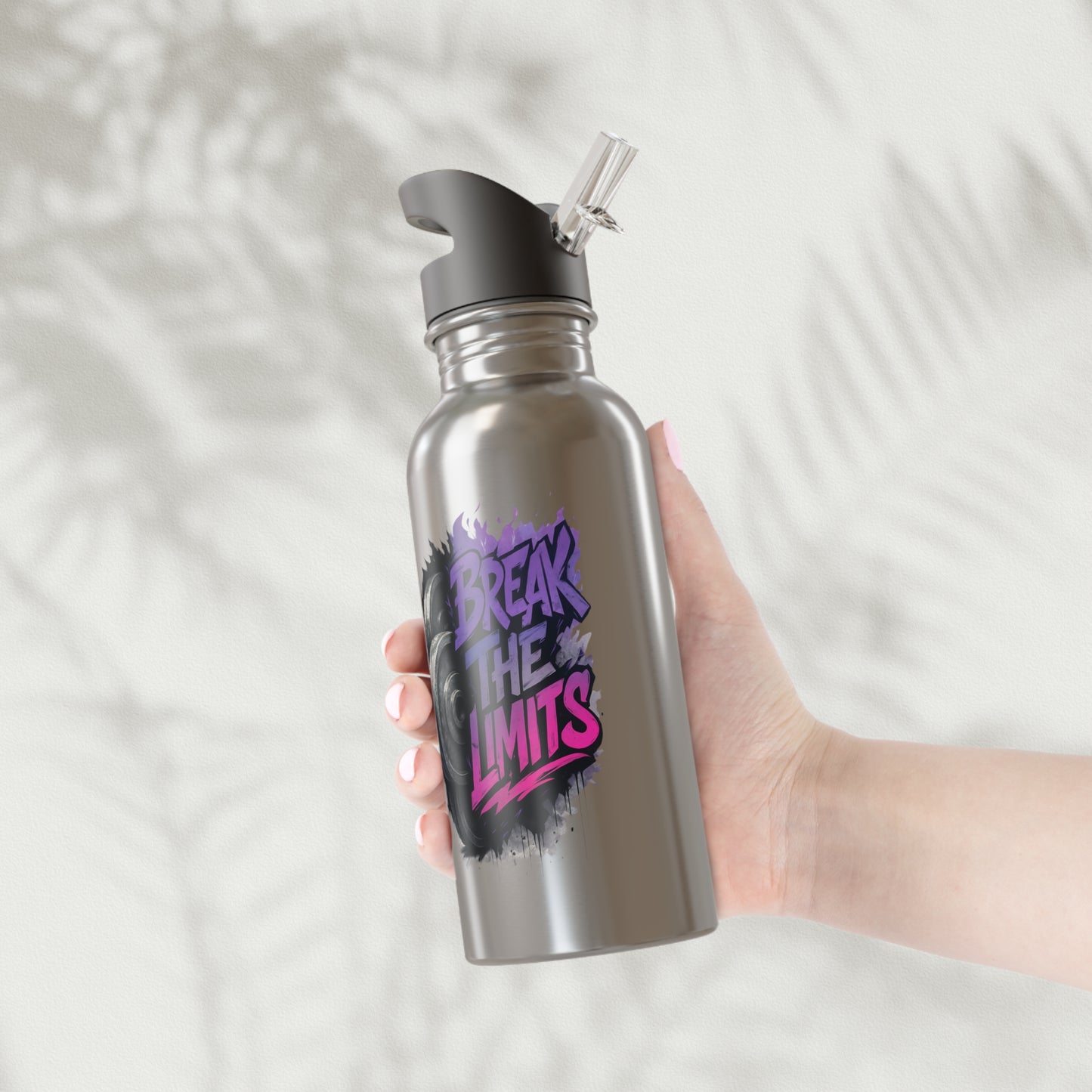 Stainless Steel Water Bottle With Straw, 20oz Printify by The Night Shift Automotive Apparel