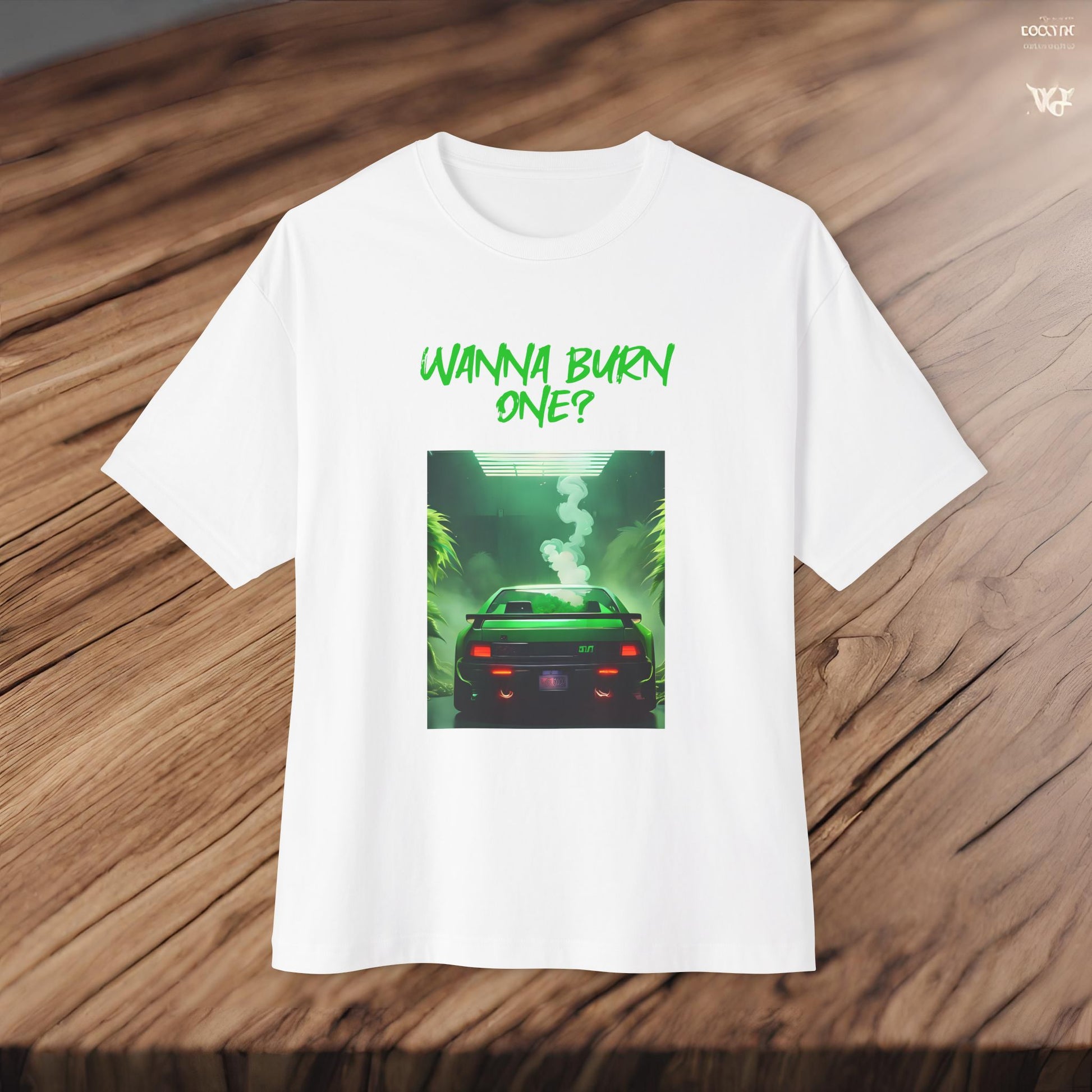 Wanna Burn One-Premium, Ultra Soft Unisex Oversized Boxy Tee Printify by The Night Shift Automotive Apparel
