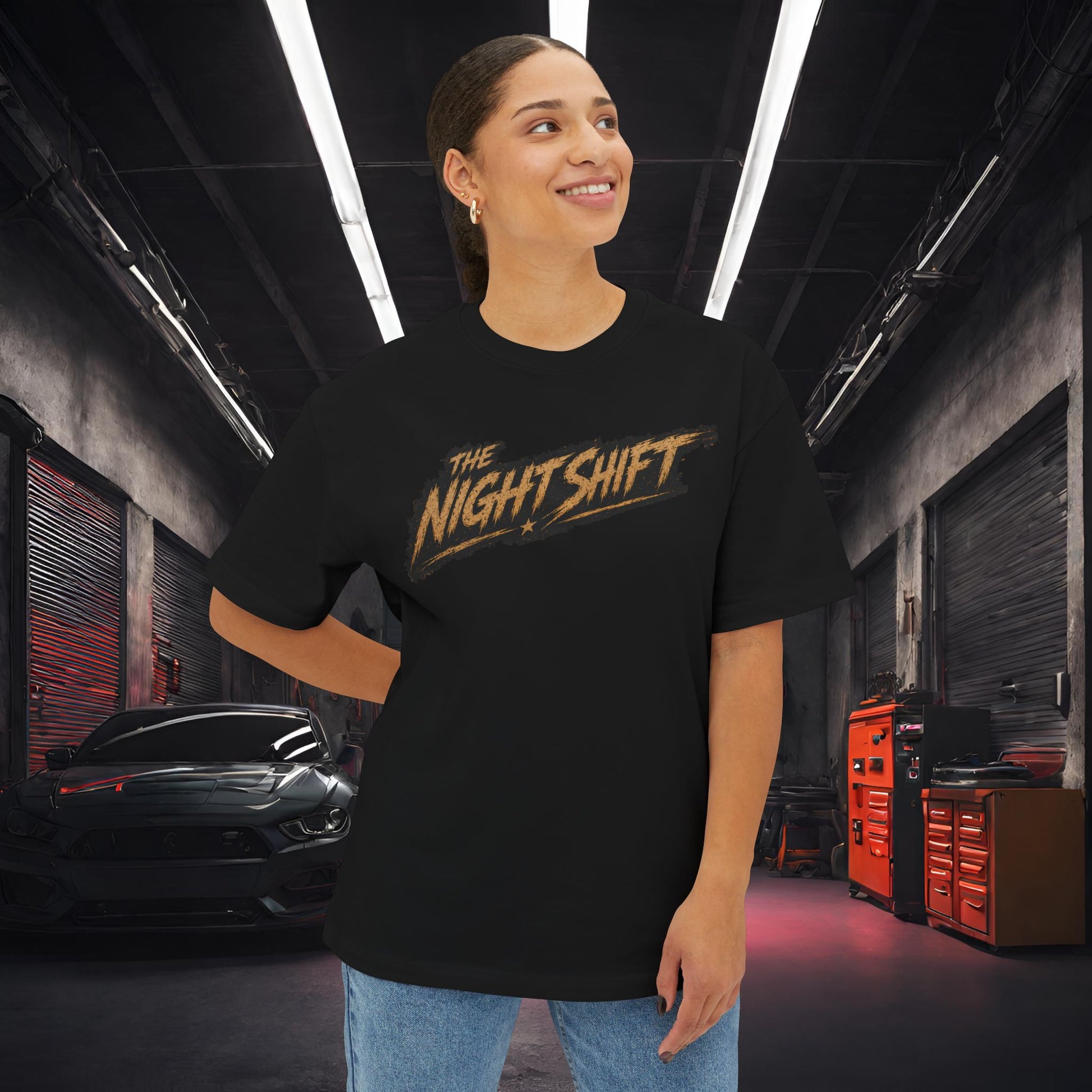 BMW M3 E90 Street Drift-Premium, Ultra Soft Unisex Oversized Boxy Tee Printify by The Night Shift Automotive Apparel