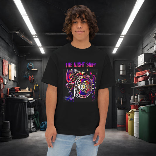 13B-REW Synthwave-Premium, Ultra Soft Unisex Oversized Boxy Tee Black Printify by The Night Shift Automotive Apparel