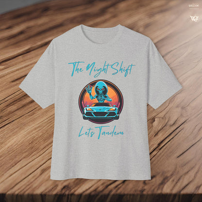 Lets Tandem Alien-Premium, Ultra Soft Unisex Oversized Boxy Tee Printify by The Night Shift Automotive Apparel