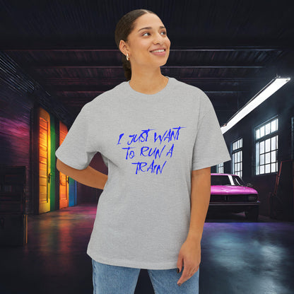 I Just Want To Run A Train-Premium, Ultra Soft Unisex Oversized Boxy Tee Printify by The Night Shift Automotive Apparel