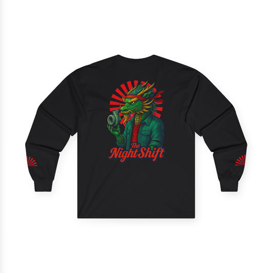 Good Vibes Dragon-Premium, Ultra Soft Unisex Long Sleeve Tee Black Printify by The Night Shift Automotive Apparel