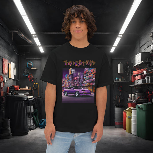 Nissan 180sx Graffiti-Premium Ultra Soft Unisex Oversized Boxy Tee Black Printify by The Night Shift Automotive Apparel