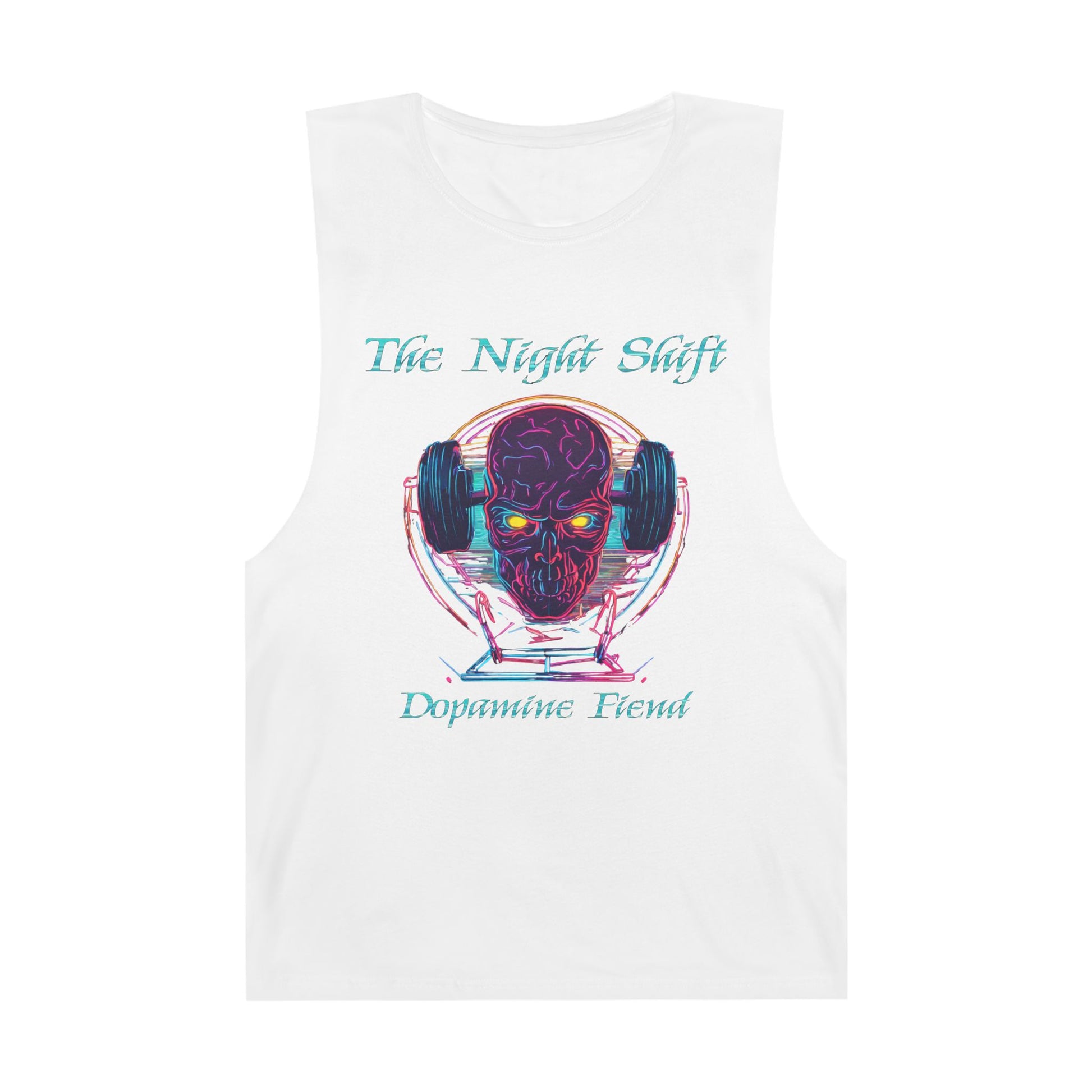 Dopamine Fiend - Premium Unisex Barnard Tank Top White Printify by The Night Shift Automotive Apparel